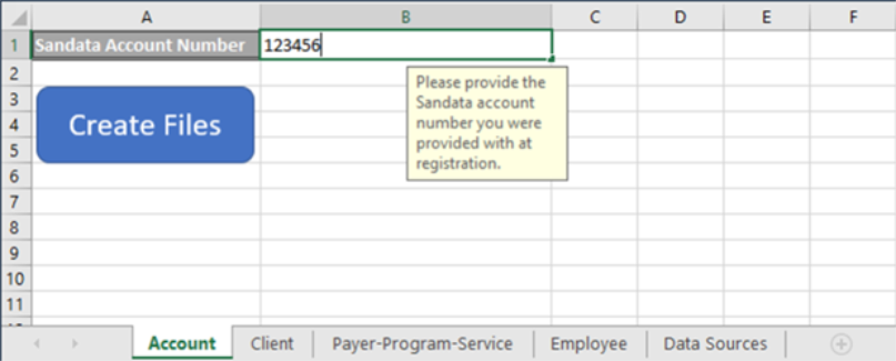 Enter STX account number in Account tab