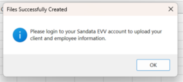File Successfully Created message