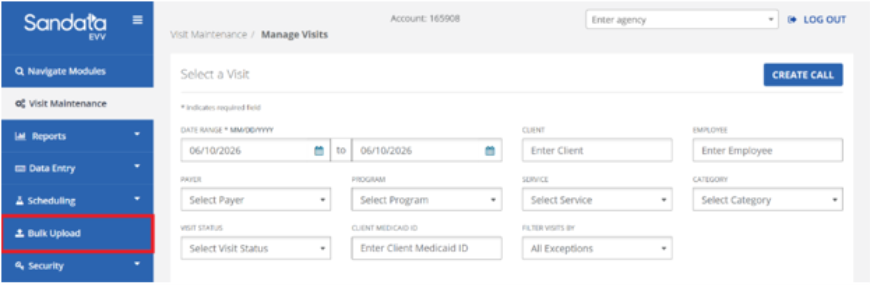 Bulk Upload in CalEVV portal