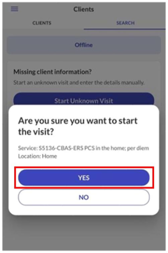 Select the Yes Button