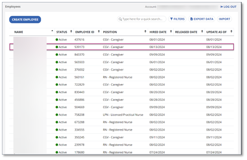 Go to the Employee module and select any field in the row of the Employee you wish to edit.